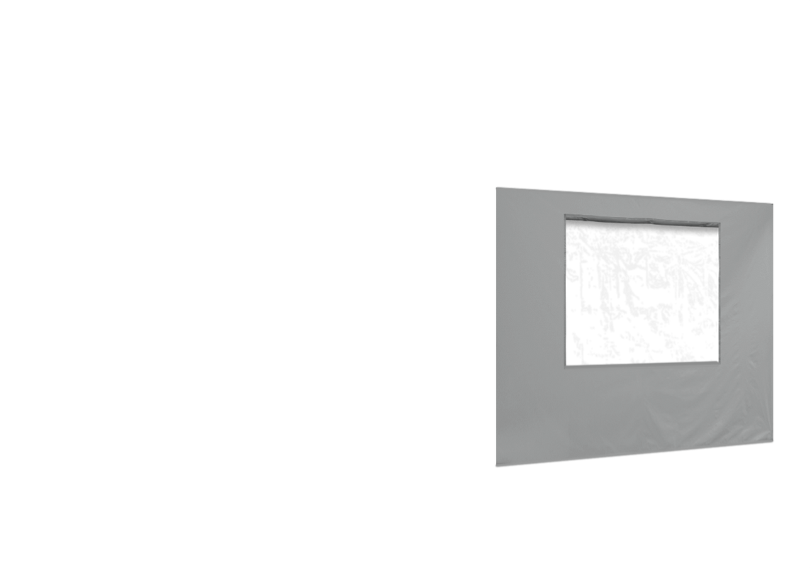 Zweite vordere Seitenwand mit Fenster für Stormtent 3x6 m Grau in 320g/m²