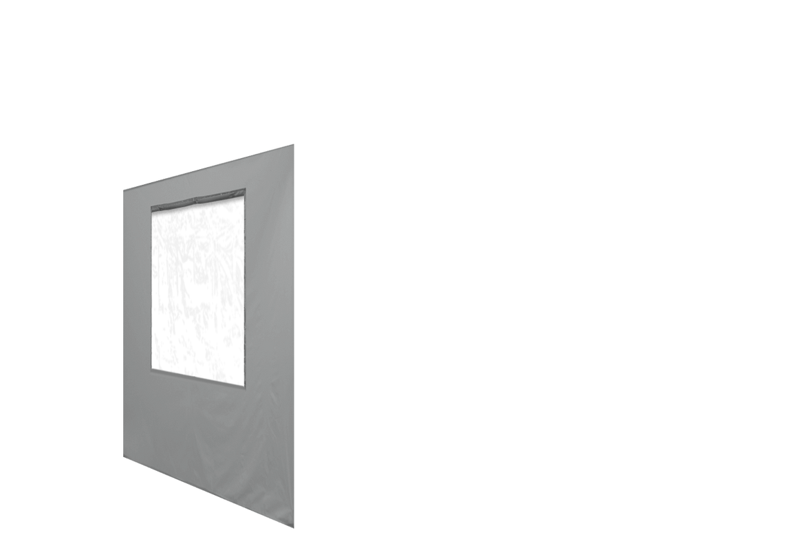 Linke Seitenwand mit Fenster für Stormtent Grau in 320g/m²