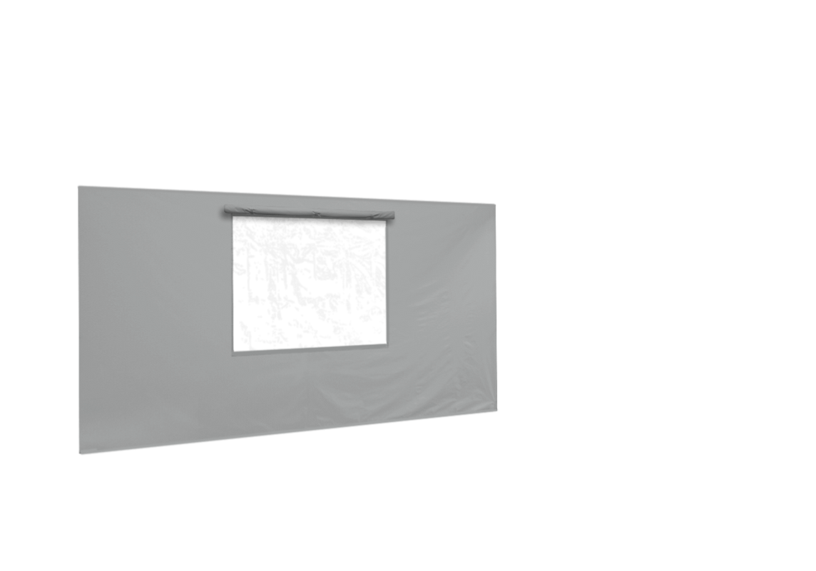 Hintere Seitenwand mit Fenster für Stormtent 3x4,5 m Grau in 320g/m²