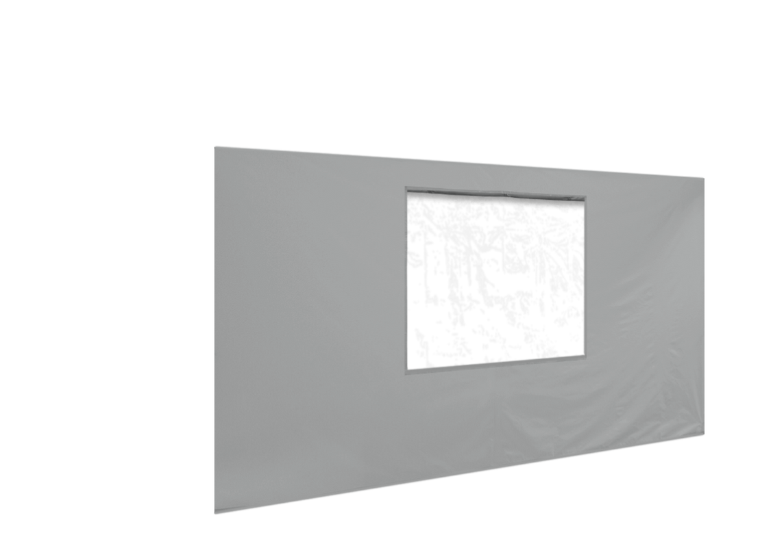 Vordere Seitenwand mit Fenster für Stormtent 3x4,5 m Grau in 320g/m²