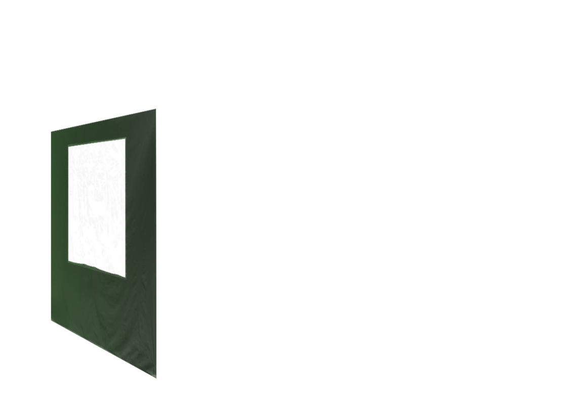 Linke Seitenwand mit Fenster für Stormtent 2x3 m Grün in 320g/m²