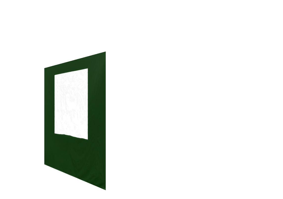 Linke Seitenwand mit Fenster für Stormtent 2x2 m Grün in 320g/m²