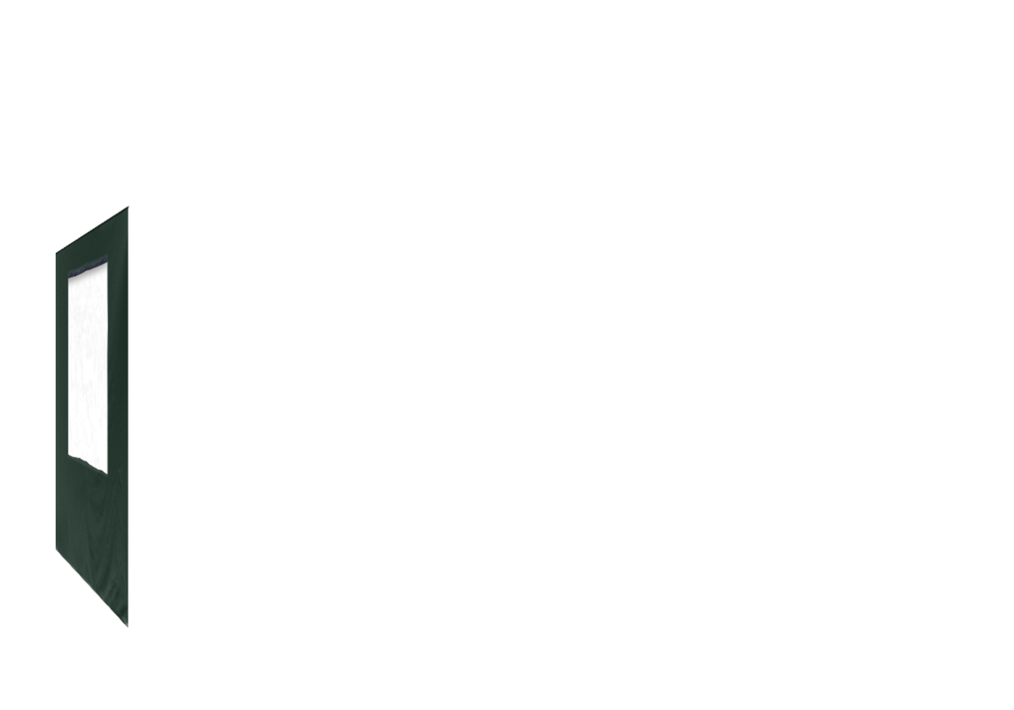 Linke Seitenwand mit Fenster für Stormtent 3x6 m Grün in 320g/m²