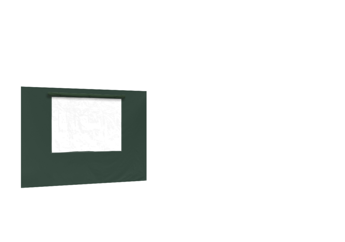 Hintere Seitenwand mit Fenster für Stormtent 3x6 m Grün in 320g/m²