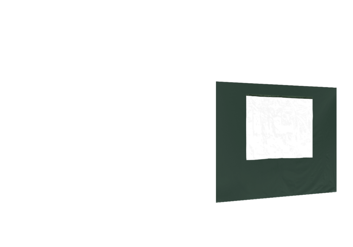 Zweite vordere Seitenwand mit Fenster für Stormtent 3x6 m Grün in 320g/m²