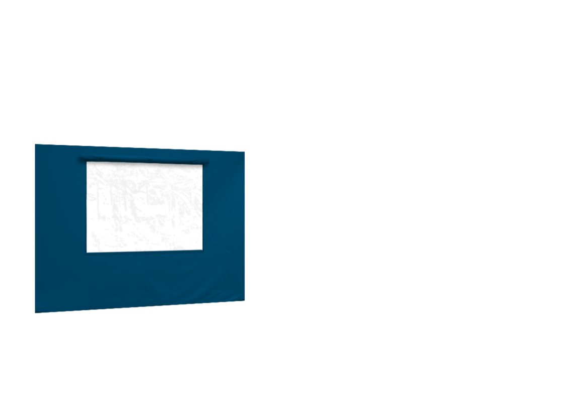Hintere Seitenwand mit Fenster für Stormtent 3x6 m Himmelblau in 320g/m²
