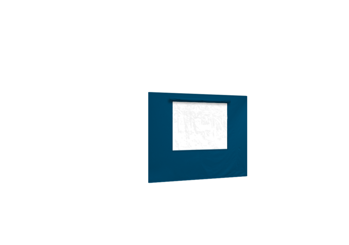 Zweite hintere Seitenwand mit Fenster für Stormtent 3x6 m Himmelblau in 320g/m²