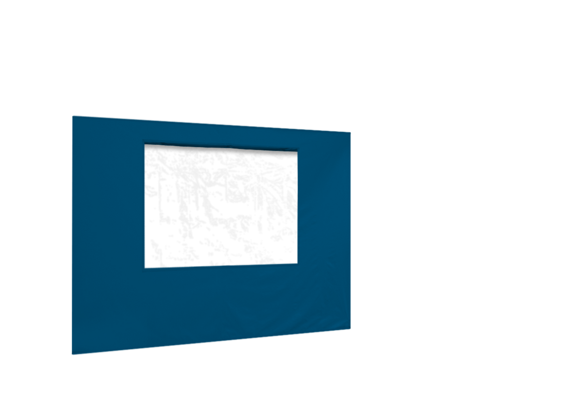 Vordere Seitenwand mit Fenster für Stormtent 3x6 m Himmelblau in 320g/m²