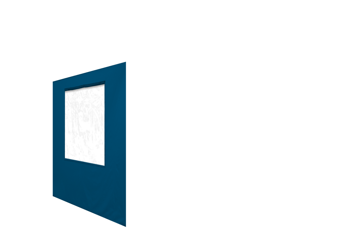 Linke Seitenwand mit Fenster für Stormtent Himmelblau in 320g/m²