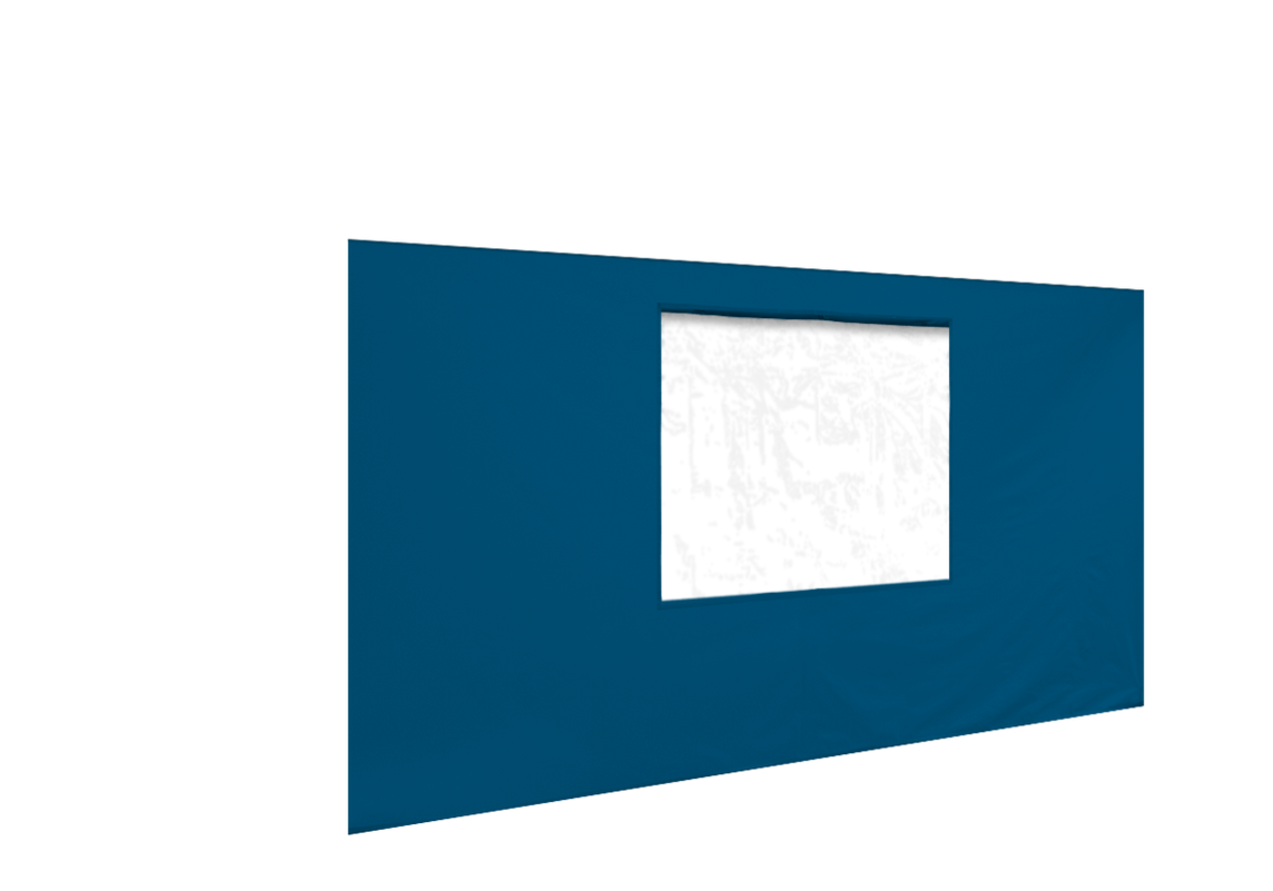Vordere Seitenwand mit Fenster für Stormtent 3x4,5 m Himmelblau in 320g/m²