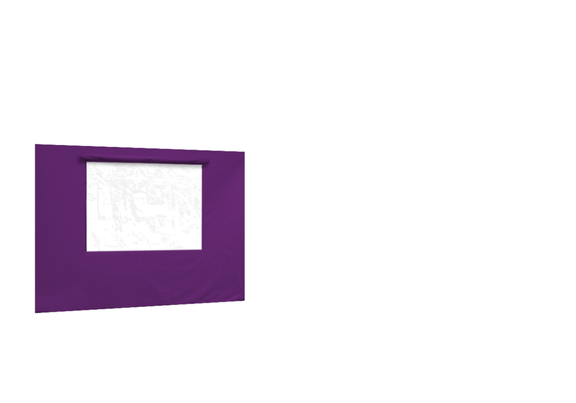 Hintere Seitenwand mit Fenster für Stormtent 3x6 m Lila in 320g/m²