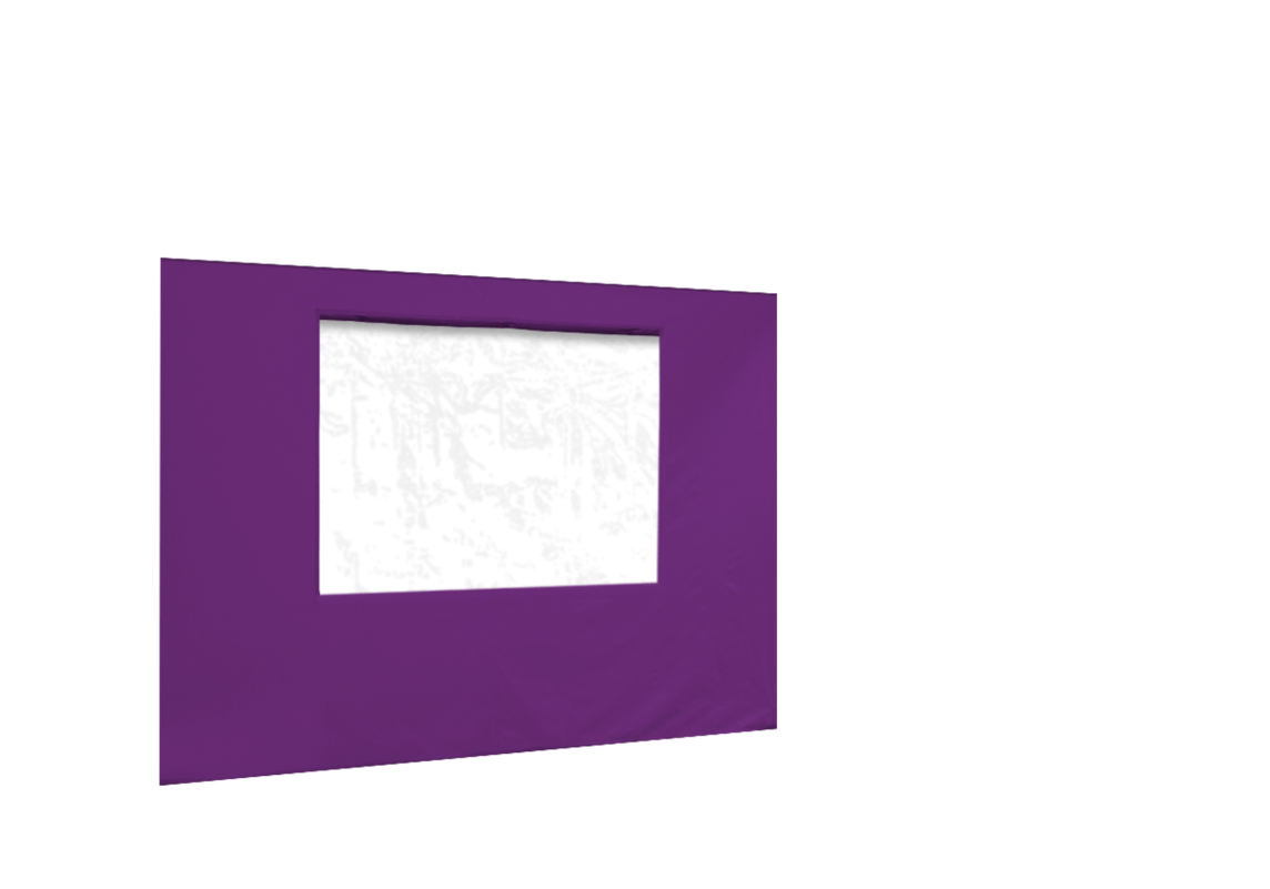 Vordere Seitenwand mit Fenster für Stormtent 3x6 m Lila in 320g/m²