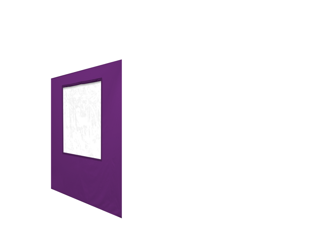Linke Seitenwand mit Fenster für Stormtent Lila in 320g/m²