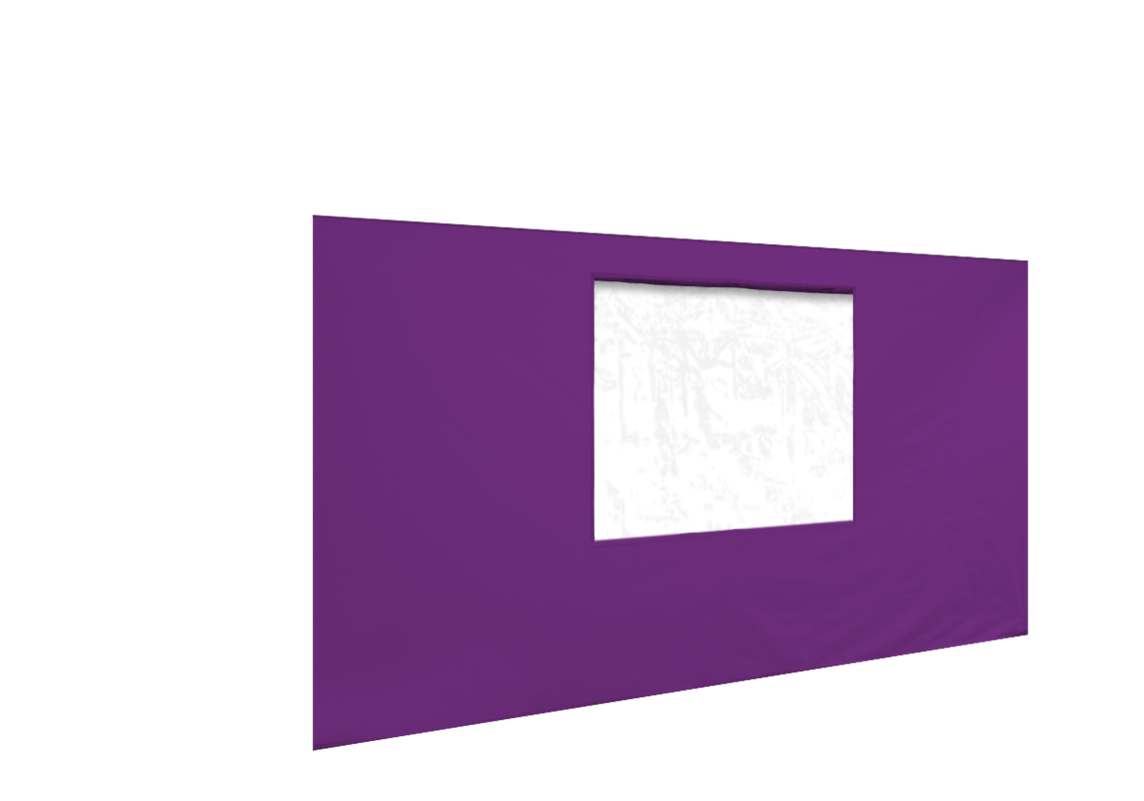 Vordere Seitenwand mit Fenster für Stormtent 3x4,5 m Lila in 320g/m²