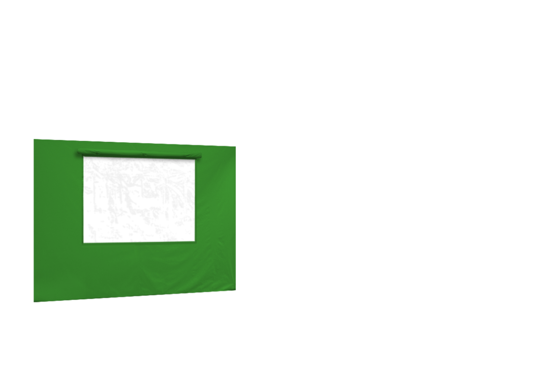 Hintere Seitenwand mit Fenster für Stormtent 3x6 m Lime in 320g/m²