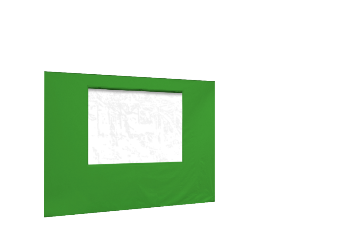 Vordere Seitenwand mit Fenster für Stormtent 3x6 m Lime in 320g/m²