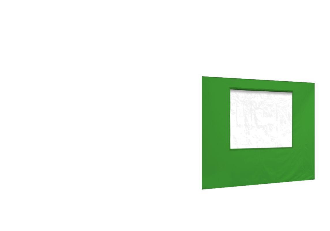 Zweite vordere Seitenwand mit Fenster für Stormtent 3x6 m Lime in 320g/m²