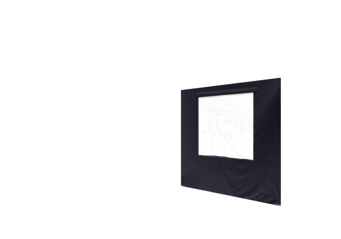 Rechte Seitenwand mit Fenster für Stormtent 2x2 m Navyblau in 320g/m²
