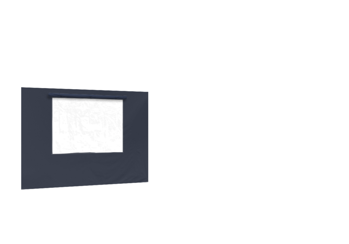 Hintere Seitenwand mit Fenster für Stormtent 3x6 m Navy in 320g/m²