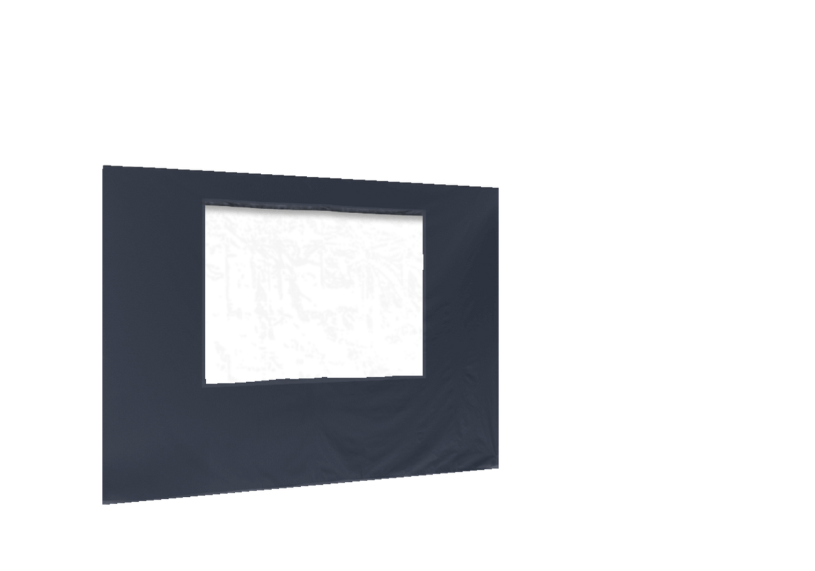 Vordere Seitenwand mit Fenster für Stormtent 3x6 m Navy in 320g/m²