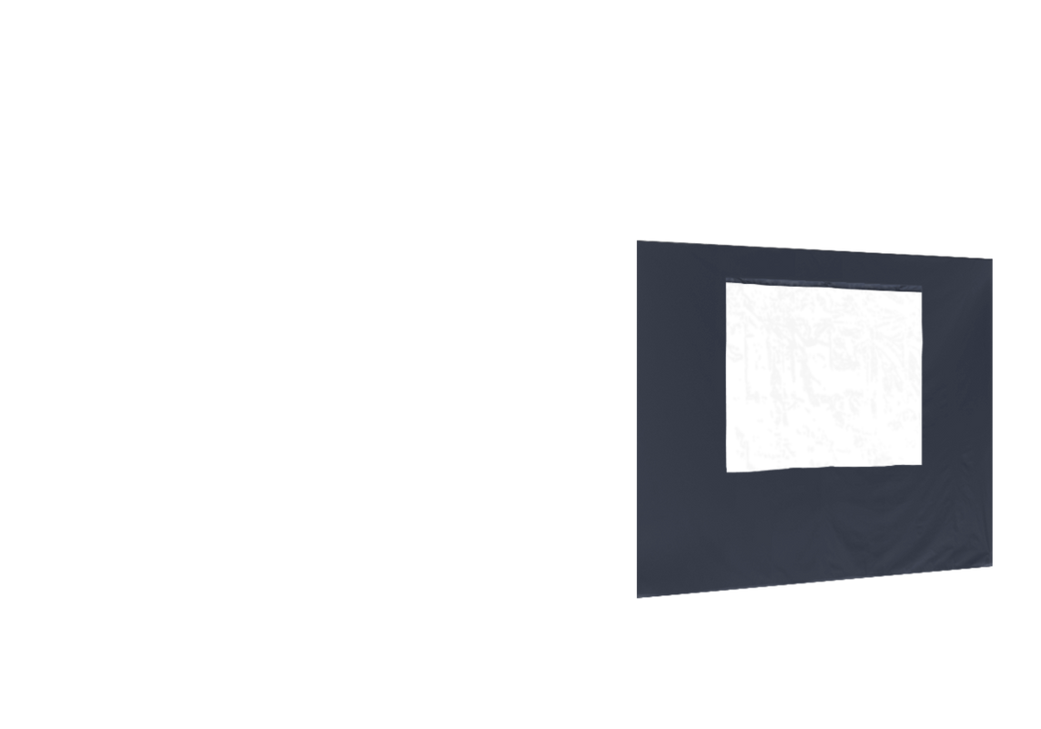 Zweite vordere Seitenwand mit Fenster für Stormtent 3x6 m Navy in 320g/m²