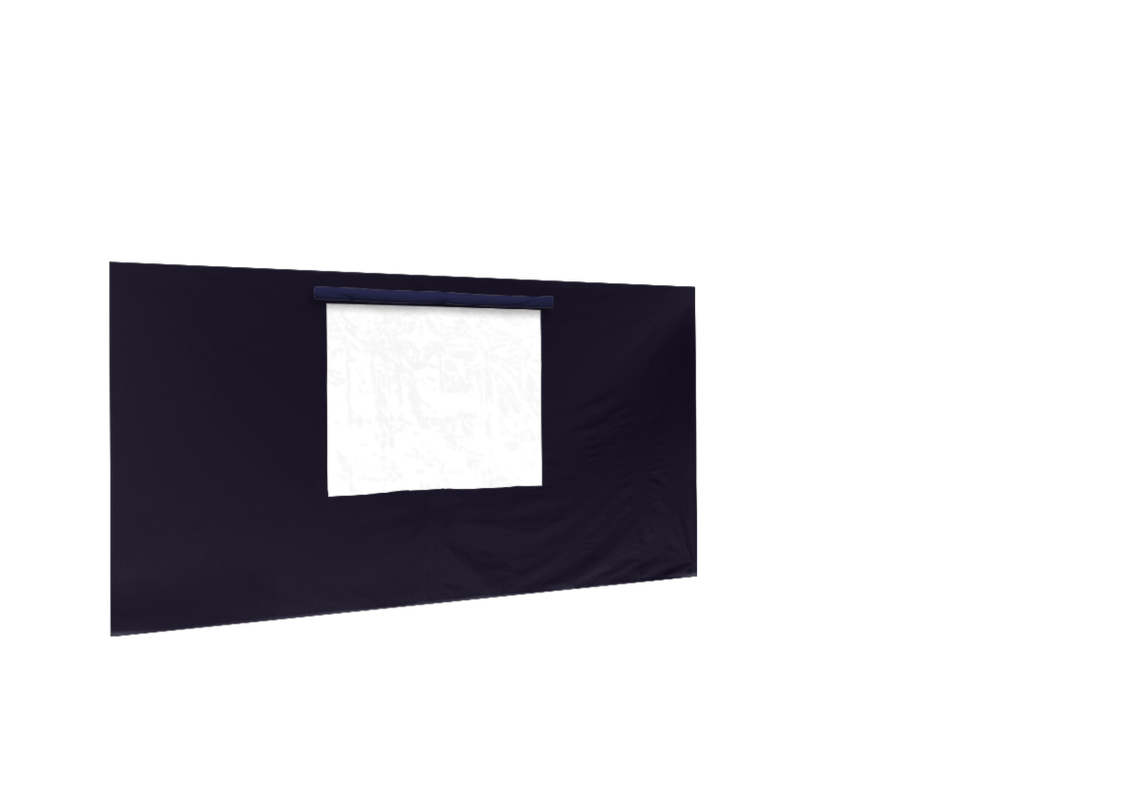 Hintere Seitenwand mit Fenster für Stormtent 3x4,5 m Navy in 320g/m²