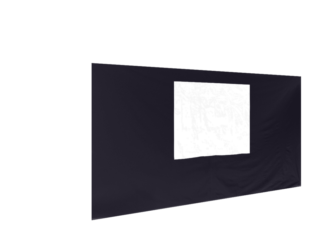Vordere Seitenwand mit Fenster für Stormtent 3x4,5 m Navy in 320g/m²
