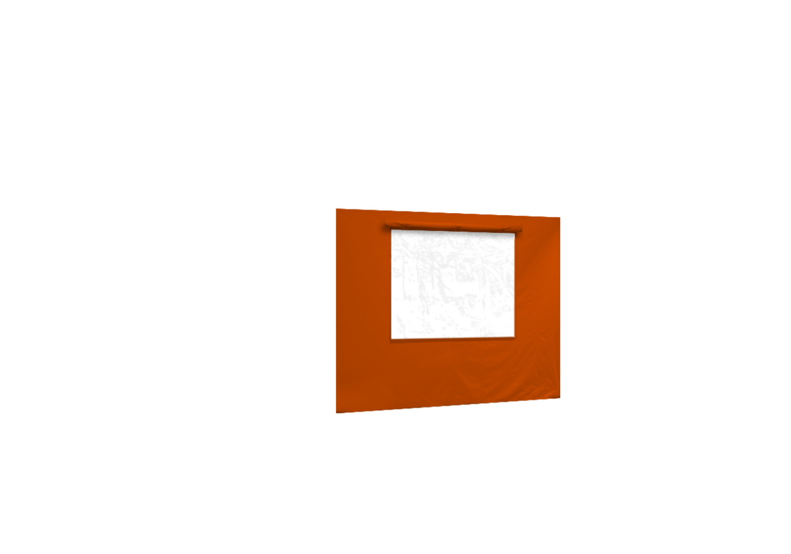 Zweite hintere Seitenwand mit Fenster für Stormtent 3x6 m Orange in 320g/m²