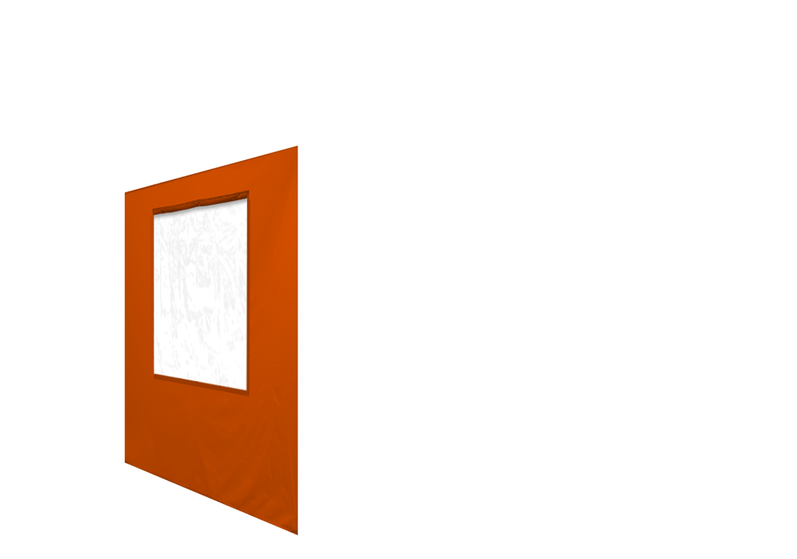 Linke Seitenwand mit Fenster für Stormtent Orange in 320g/m²