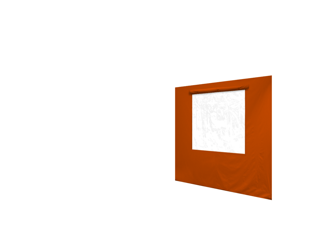Rechte Seitenwand mit Fenster für Stormtent Orange in 320g/m²