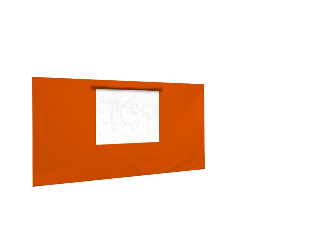 Hintere Seitenwand mit Fenster für Stormtent 3x4,5 m Orange in 320g/m²