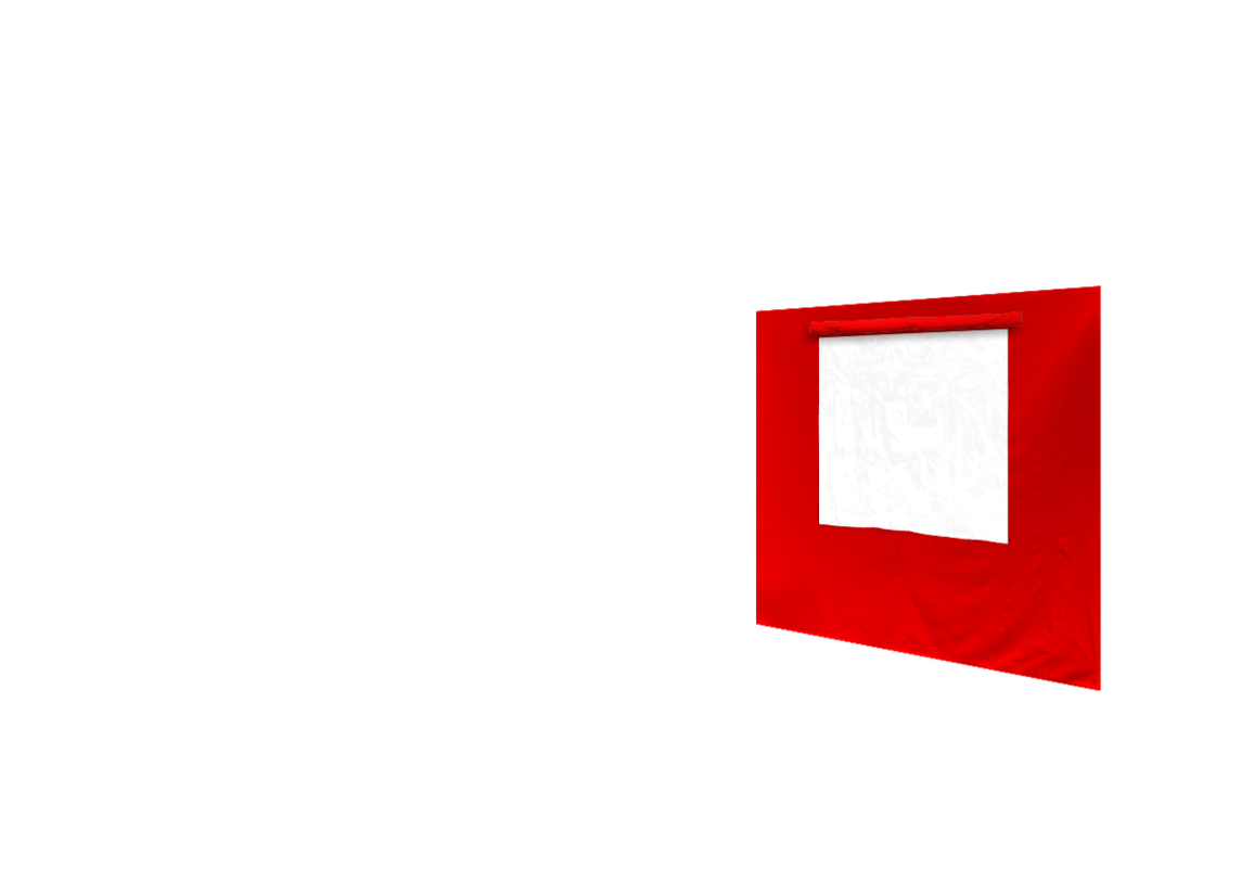 Rechte Seitenwand mit Fenster für Stormtent 2x3 m Rot in 320g/m²