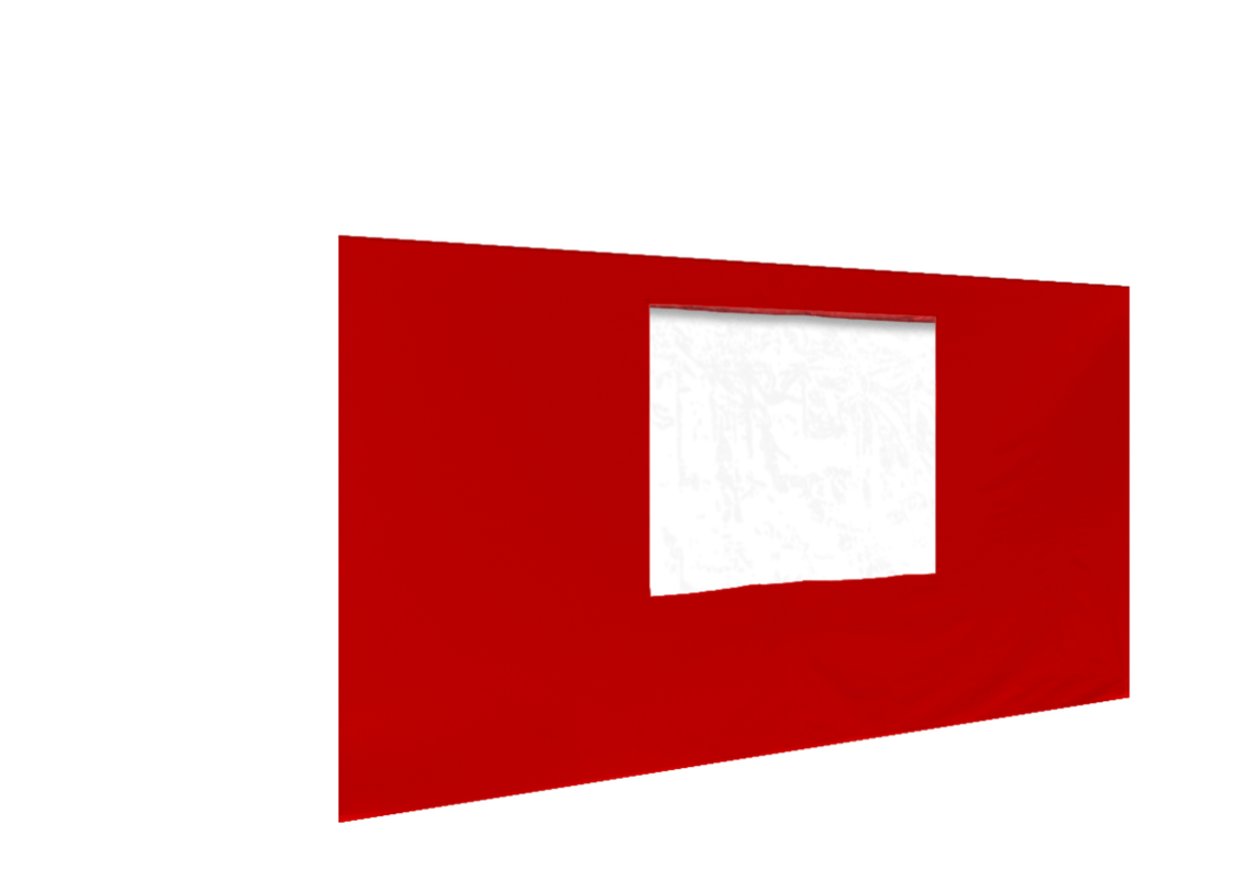 Vordere Seitenwand mit Fenster für Stormtent 2x3 m Rot in 320g/m²