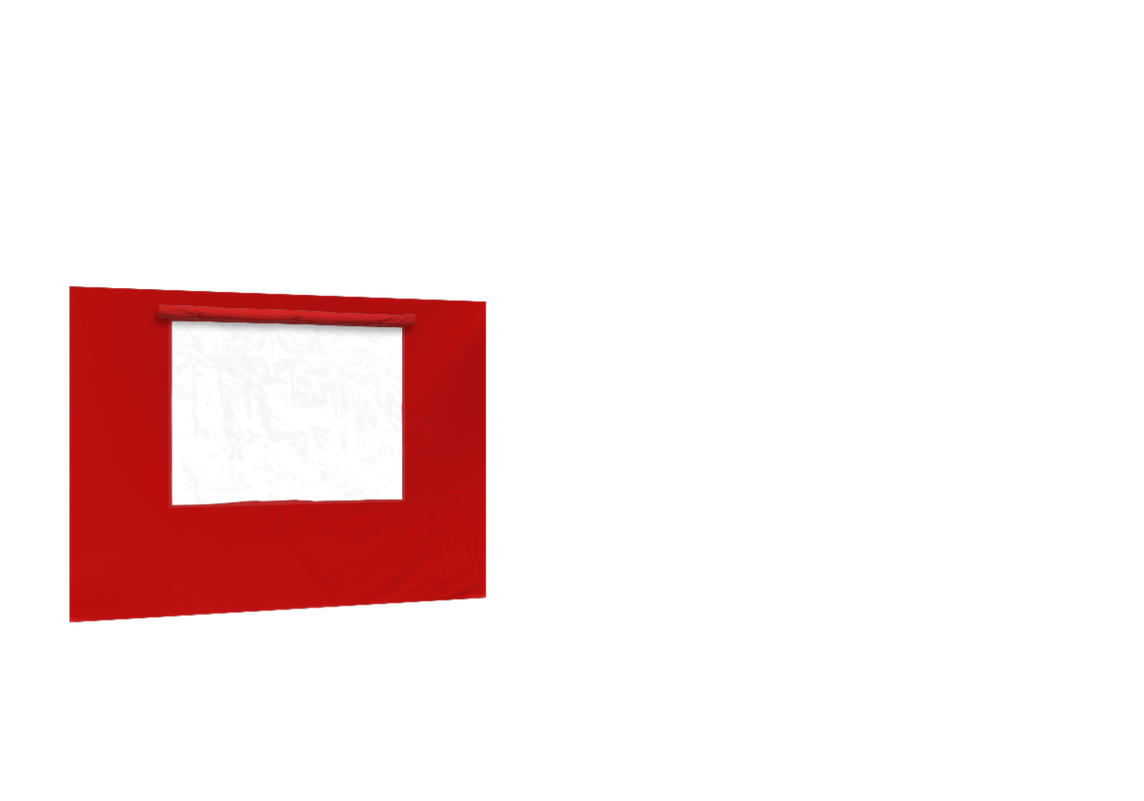 Hintere Seitenwand mit Fenster für Stormtent 3x6 m Rot in 320g/m²