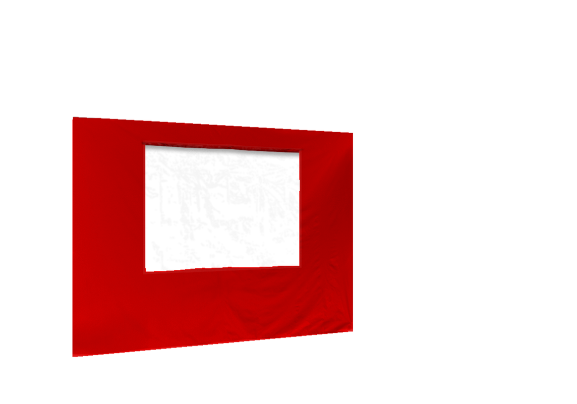 Vordere Seitenwand mit Fenster für Stormtent 3x6 m Rot in 320g/m²