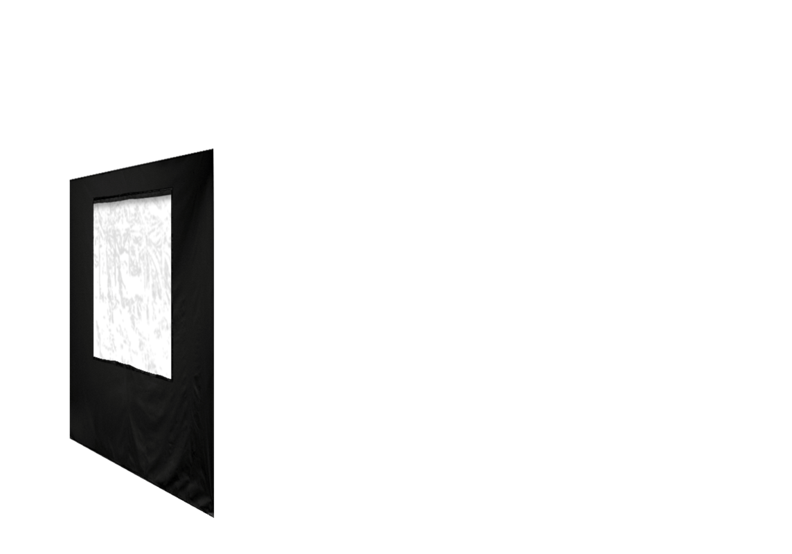 Linke Seitenwand mit Fenster für Stormtent 2x3 m Schwarz in 320g/m²