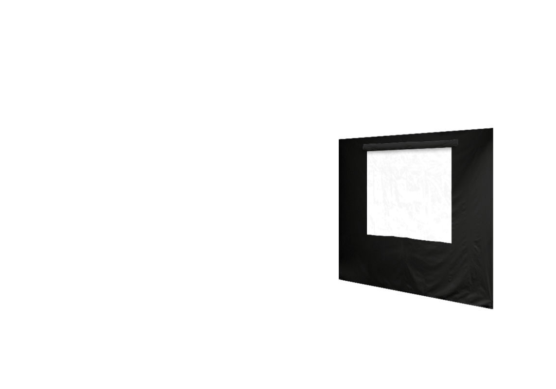 Rechte Seitenwand mit Fenster für Stormtent 2x3 m Schwarz in 320g/m²