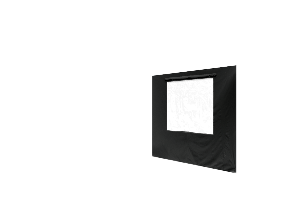 Rechte Seitenwand mit Fenster für Stormtent 2x2 m Schwarz in 320g/m²