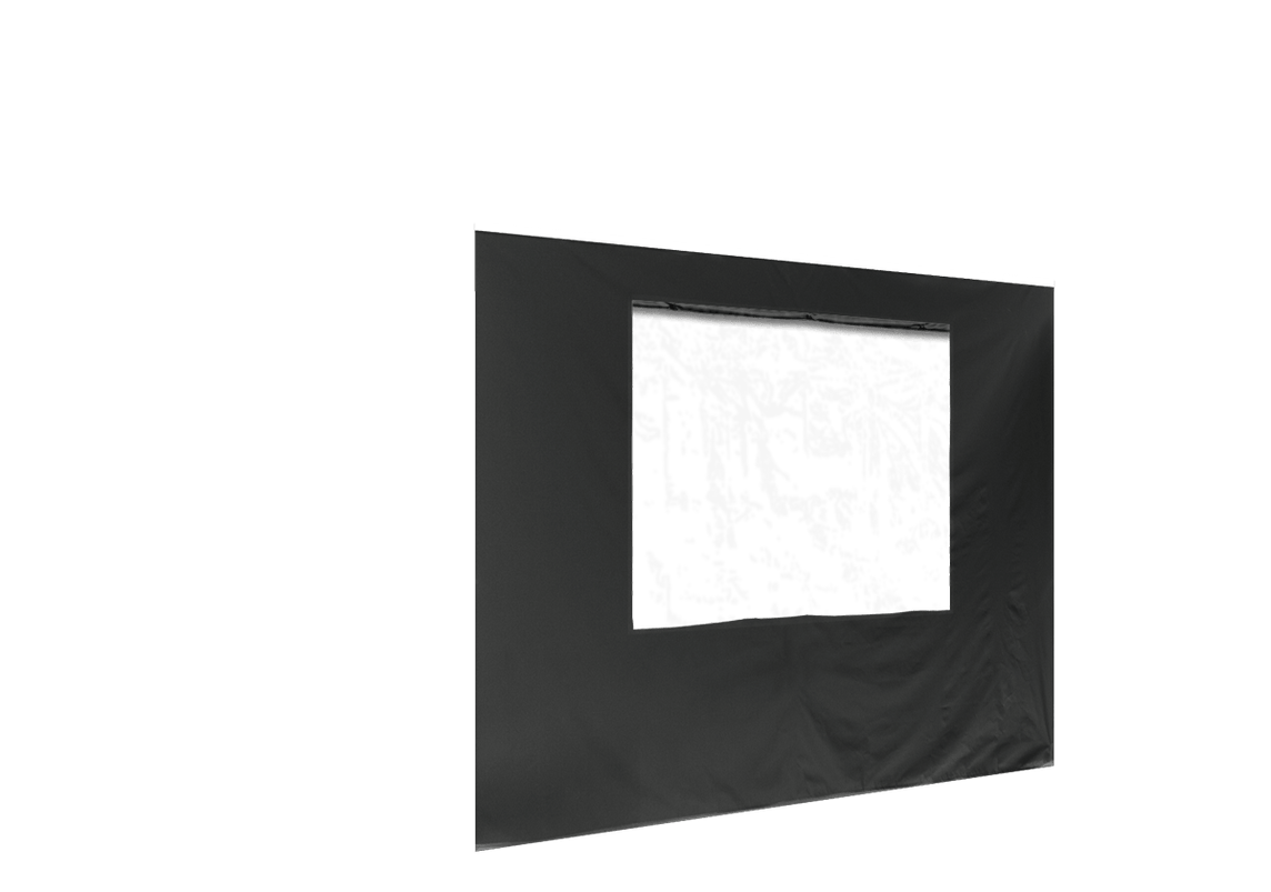 Vordere Seitenwand mit Fenster für Stormtent 2x2 m Schwarz in 320g/m²