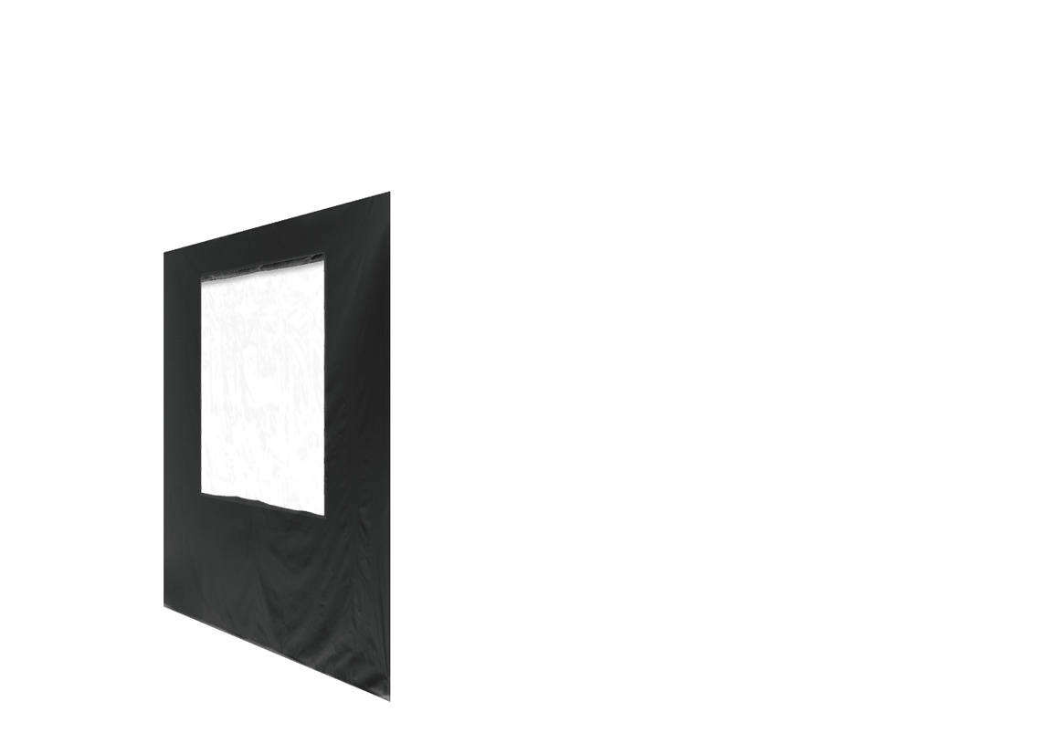 Linke Seitenwand mit Fenster für Stormtent Schwarz in 320g/m²