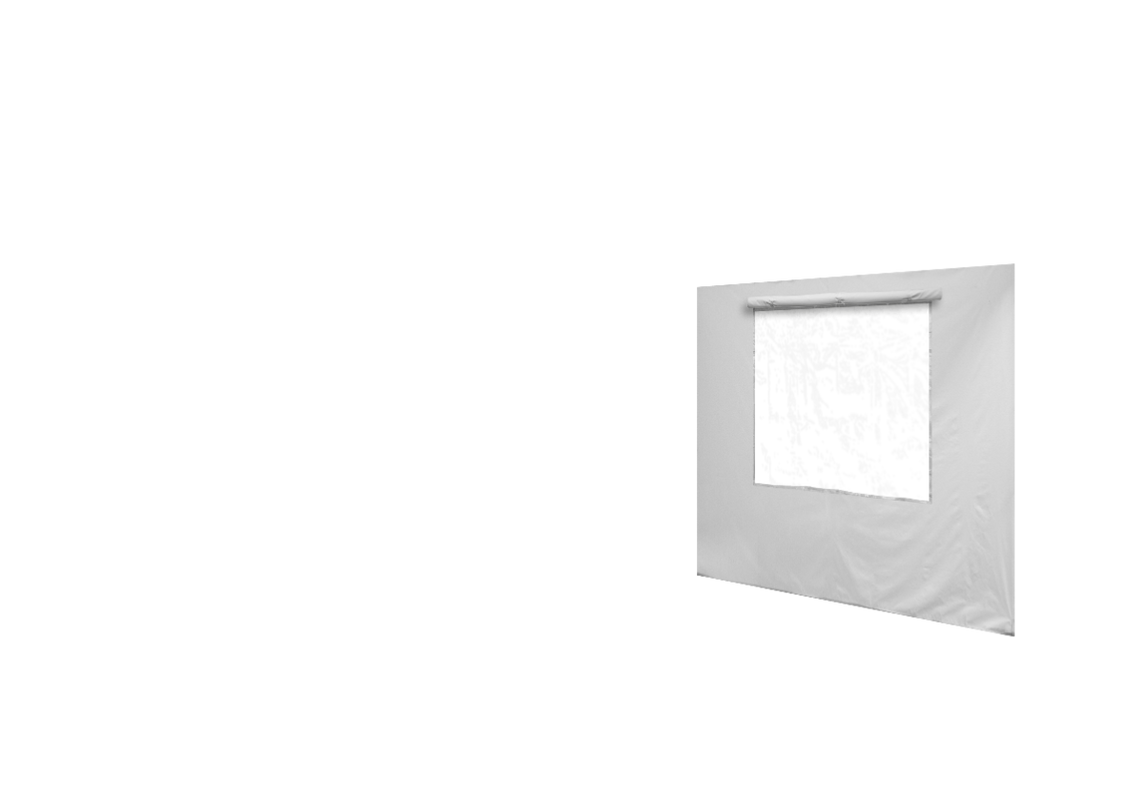 Rechte Seitenwand mit Fenster für Stormtent 2x3 m Weiß in 320g/m²