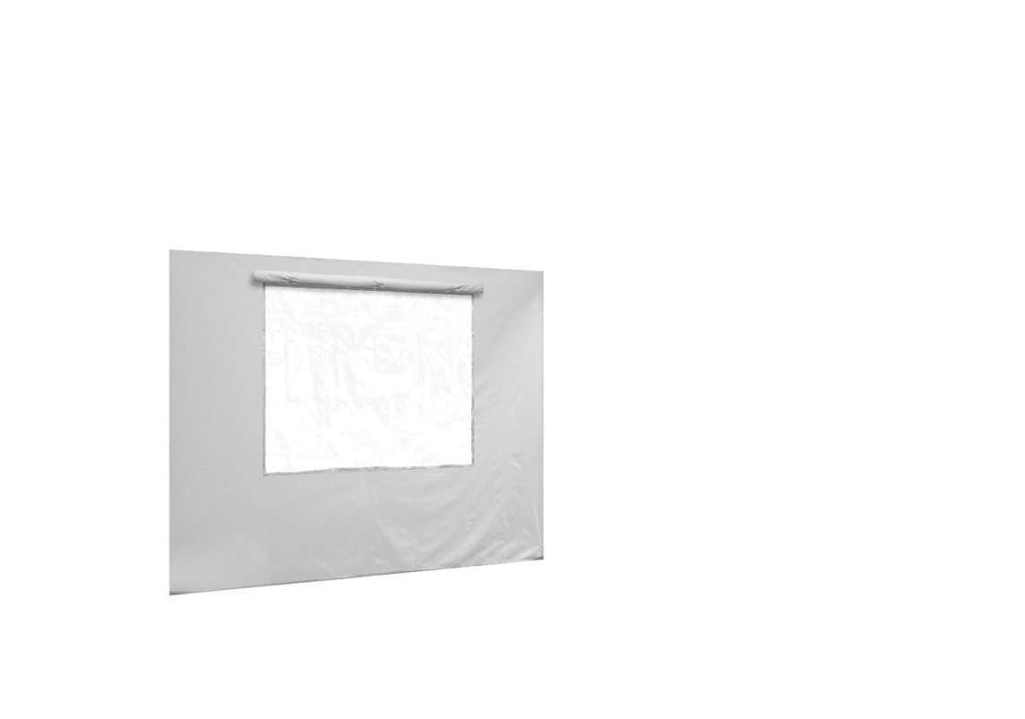 Hintere Seitenwand mit Fenster für Stormtent 2x2 m Weiß in 320g/m²