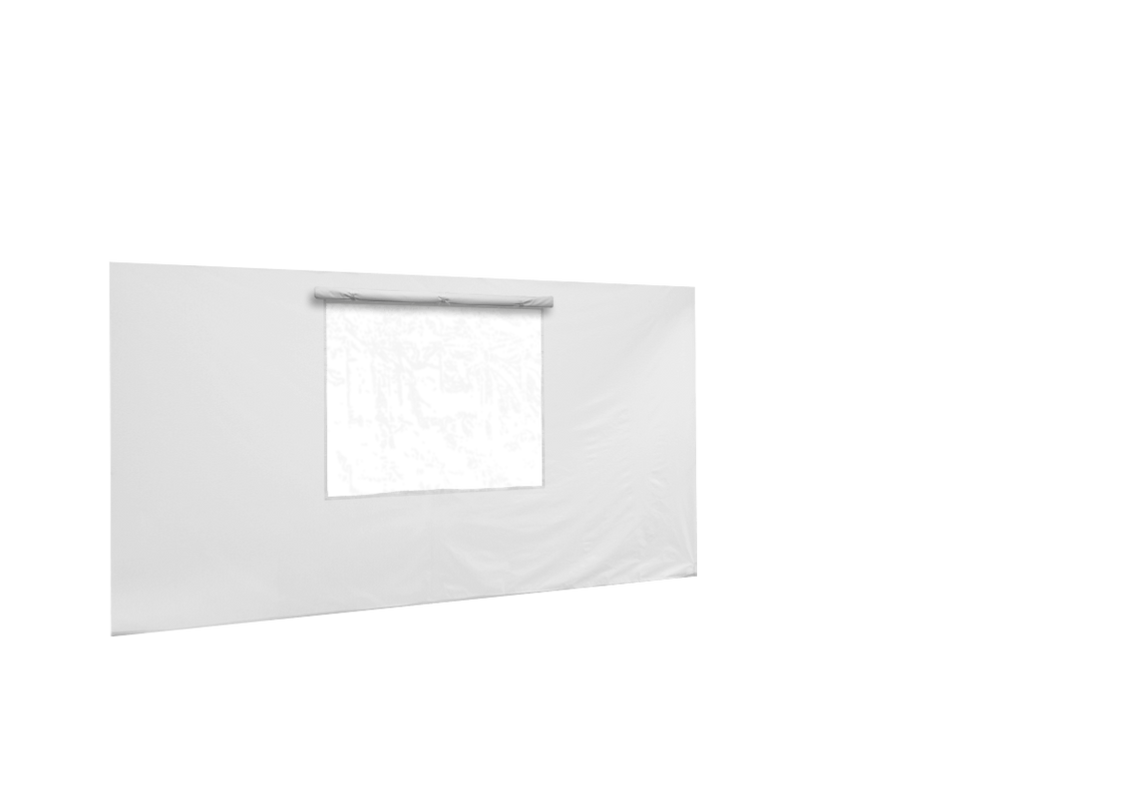 Hintere Seitenwand mit Fenster für Stormtent 2x3 m Weiß in 320g/m²
