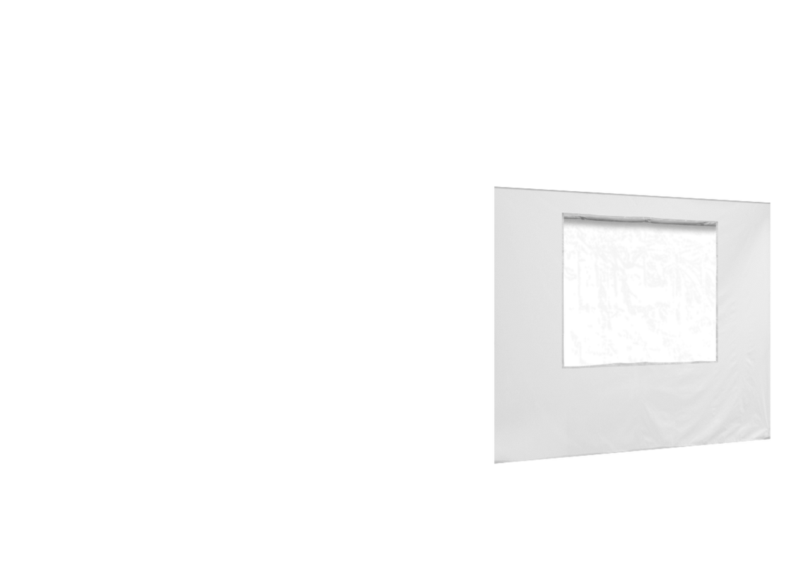 Zweite vordere Seitenwand mit Fenster für Stormtent 3x6 m Weiß in 320g/m²