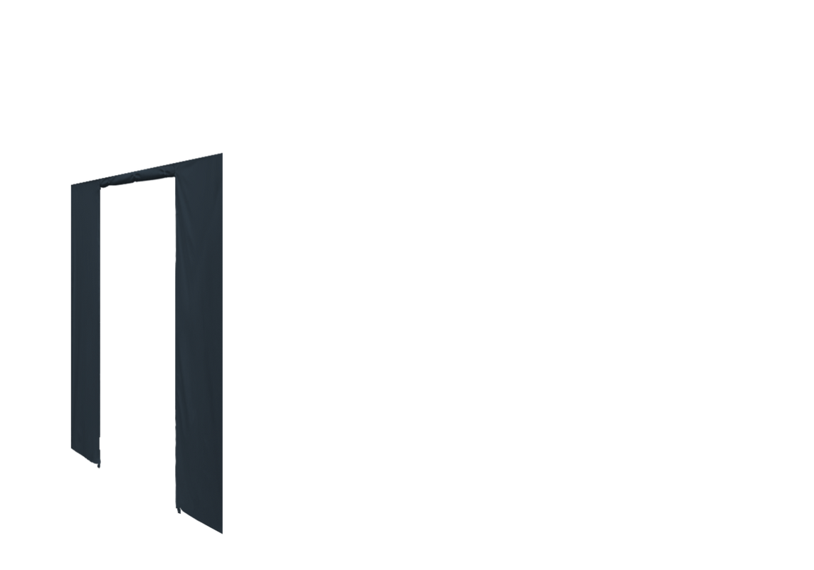 Linke Seitenwand mit Tür für Stormtent 3x4,5 m Anthrazit in 320g/m²