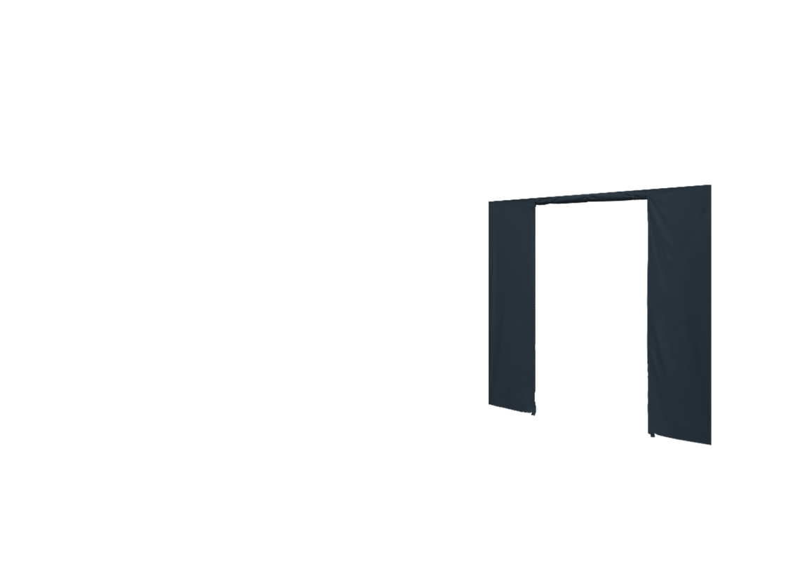 Rechte Seitenwand mit Tür für Stormtent 3x4,5 m Anthrazit in 320g/m²