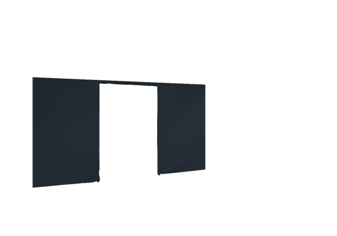 Hintere Seitenwand mit Tür für Stormtent 3x4,5 m Anthrazit in 320g/m²