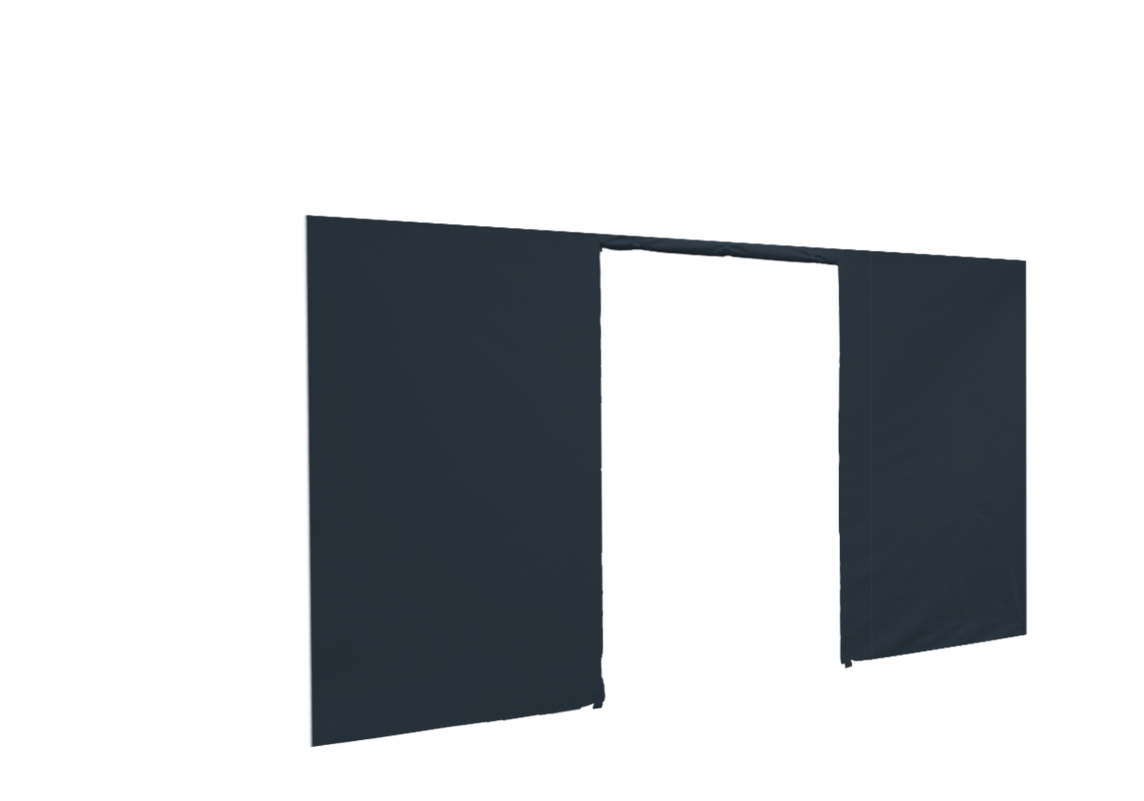 Vordere Seitenwand mit Tür für Stormtent 3x4,5 m Anthrazit in 320g/m²
