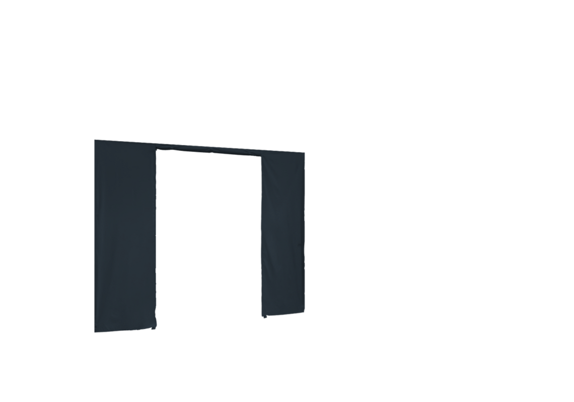Hintere Seitenwand mit Tür für Stormtent Anthrazit in 320g/m²