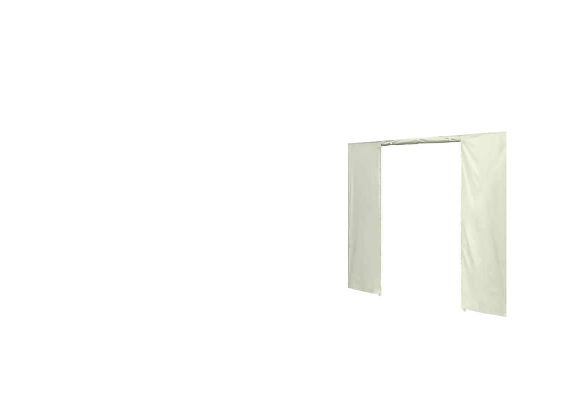 Rechte Seitenwand mit Tür für Stormtent 2x3 m Beige in 320g/m²